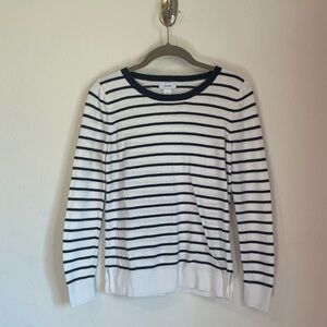 Women’s Lightweight Old Navy Sweater Navy Blue White Stripped Size XS